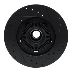 Ford Ranger Brake Rotor (1) - Front Left - R1 Concepts - Drilled & Slotted - Black - `06-`12